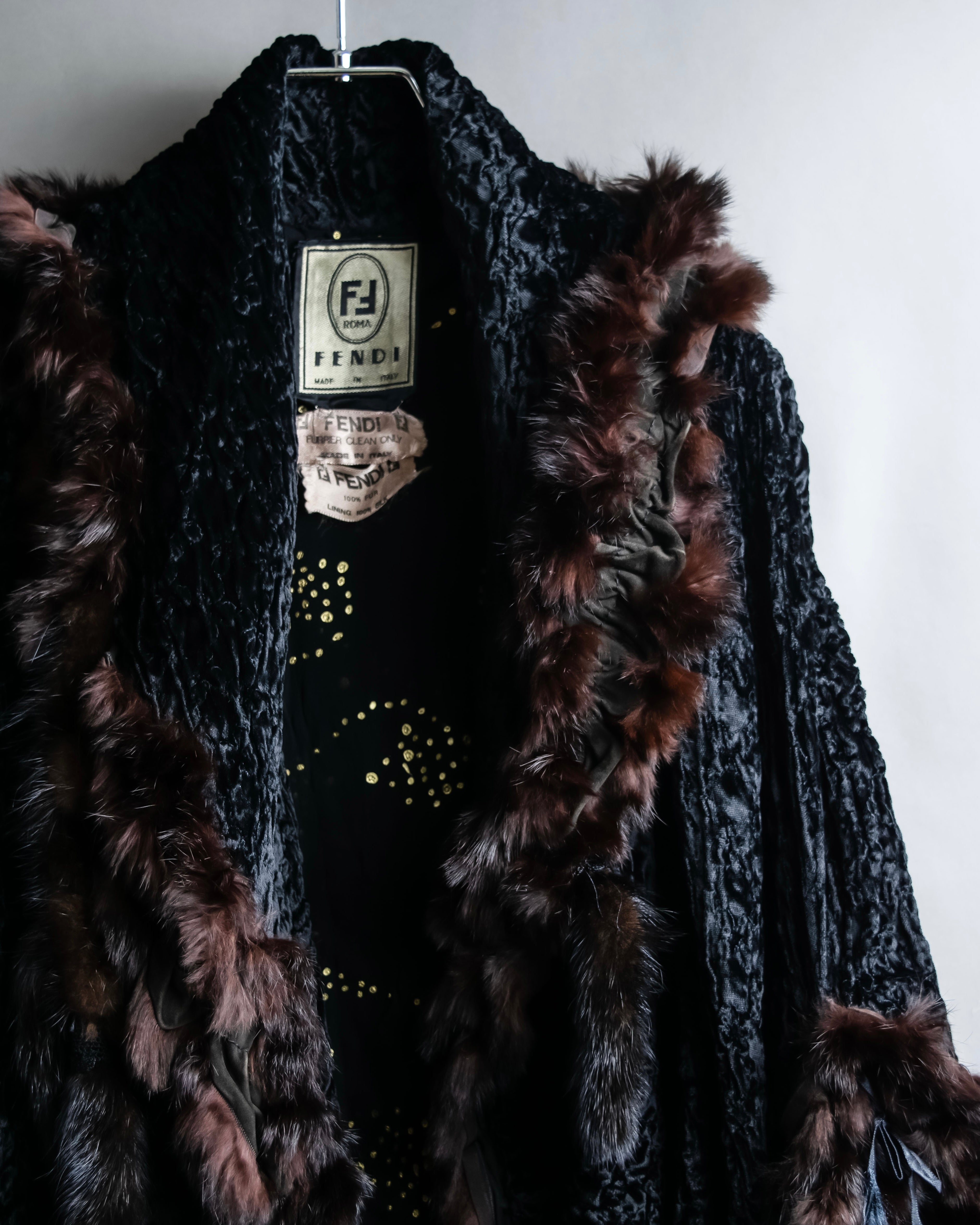 "FENDI" 1970's oversized astrakhan fur coat