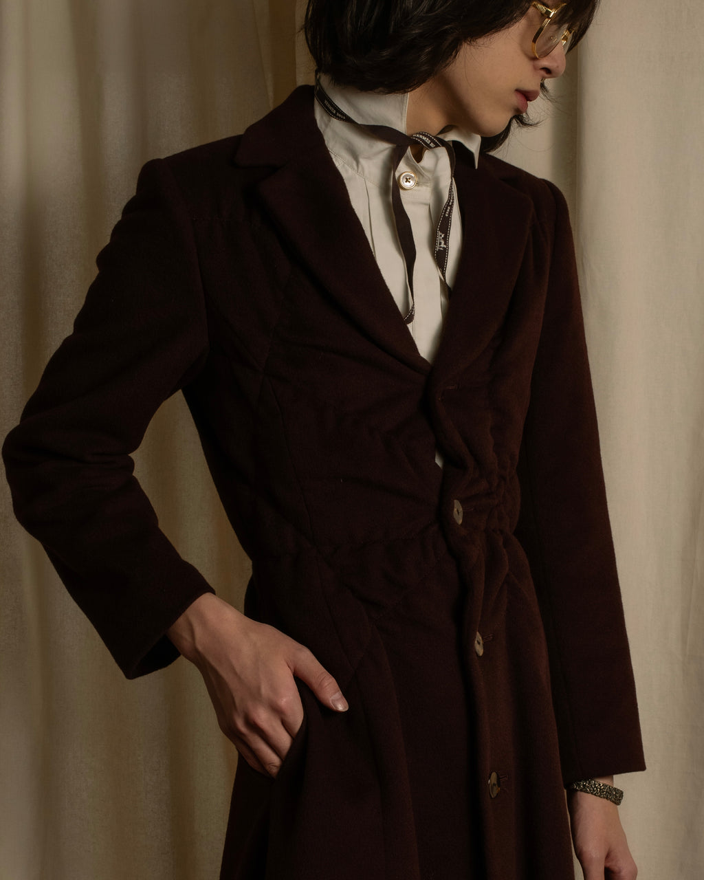 -SPECIAL- "JEAN PAUL GAULTIER"
 1990's-00's Gathered tuck shape design long coat