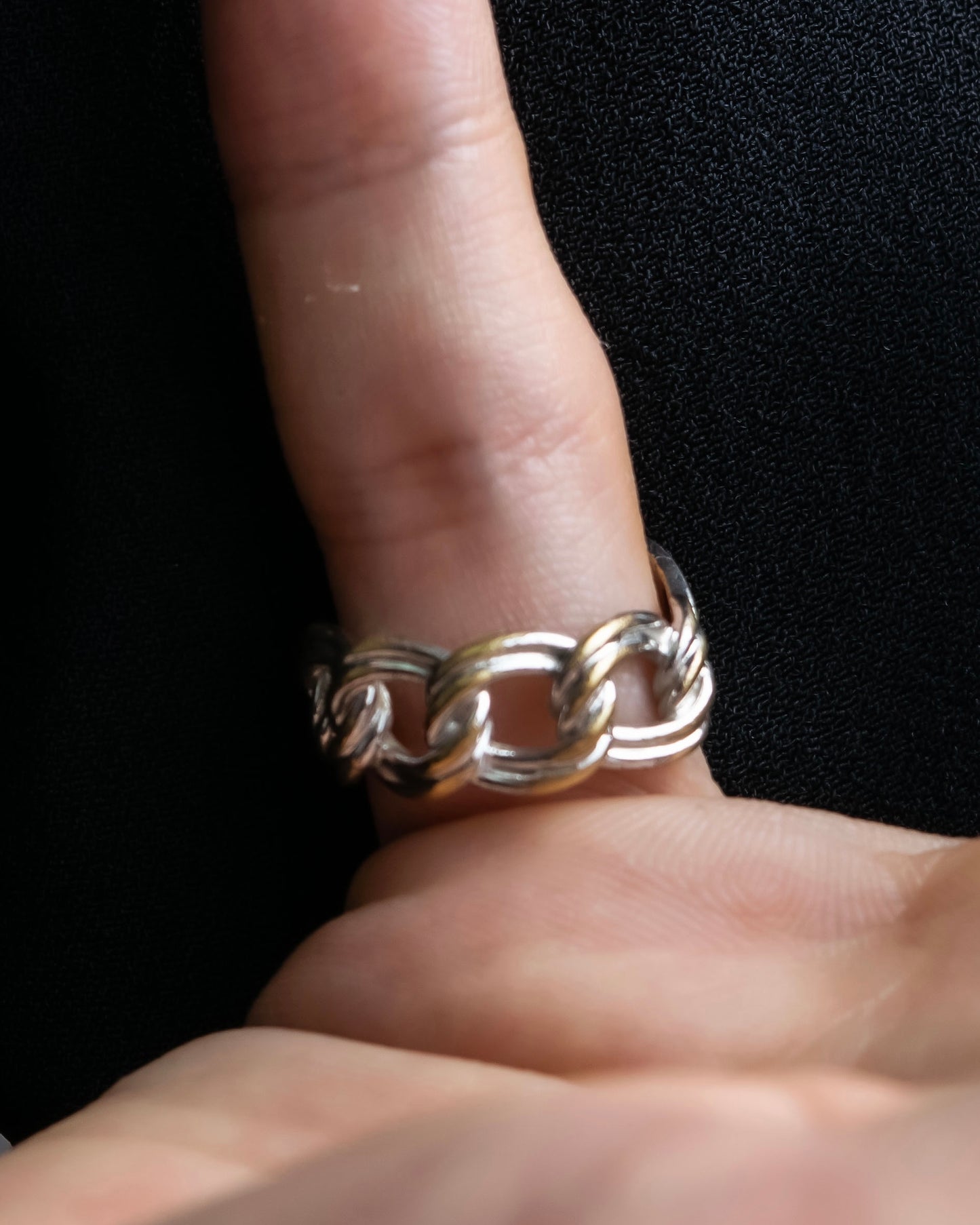 "DIOR" Logo engraved silver ring