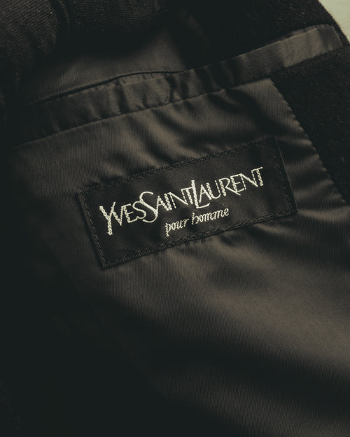 “YVES SAINT LAURENT pour homme” 80’s-90’s pure new wool single breasted chester coat