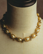 -SPECIAL- “Christian Dior” 70’s-80’s Faux pearl crystal statement necklace