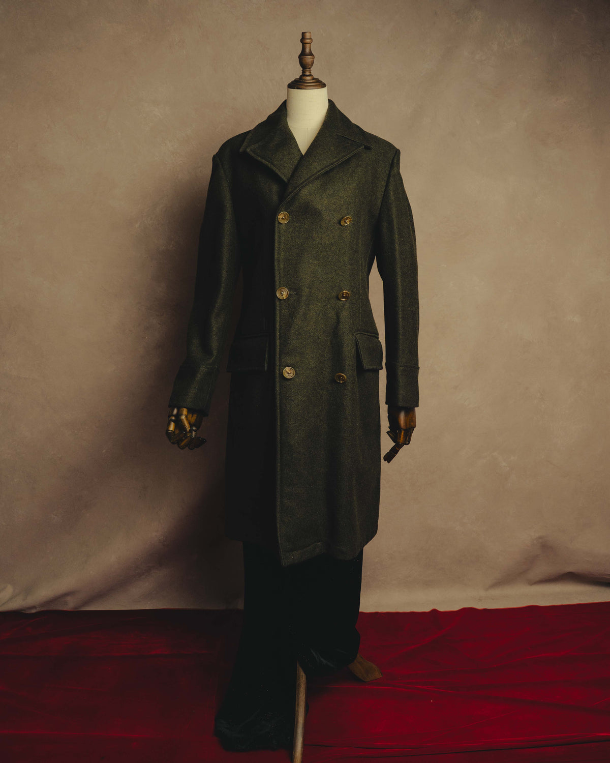 "D&G" 90's-00's Structured double-breasted wool-blend long coat