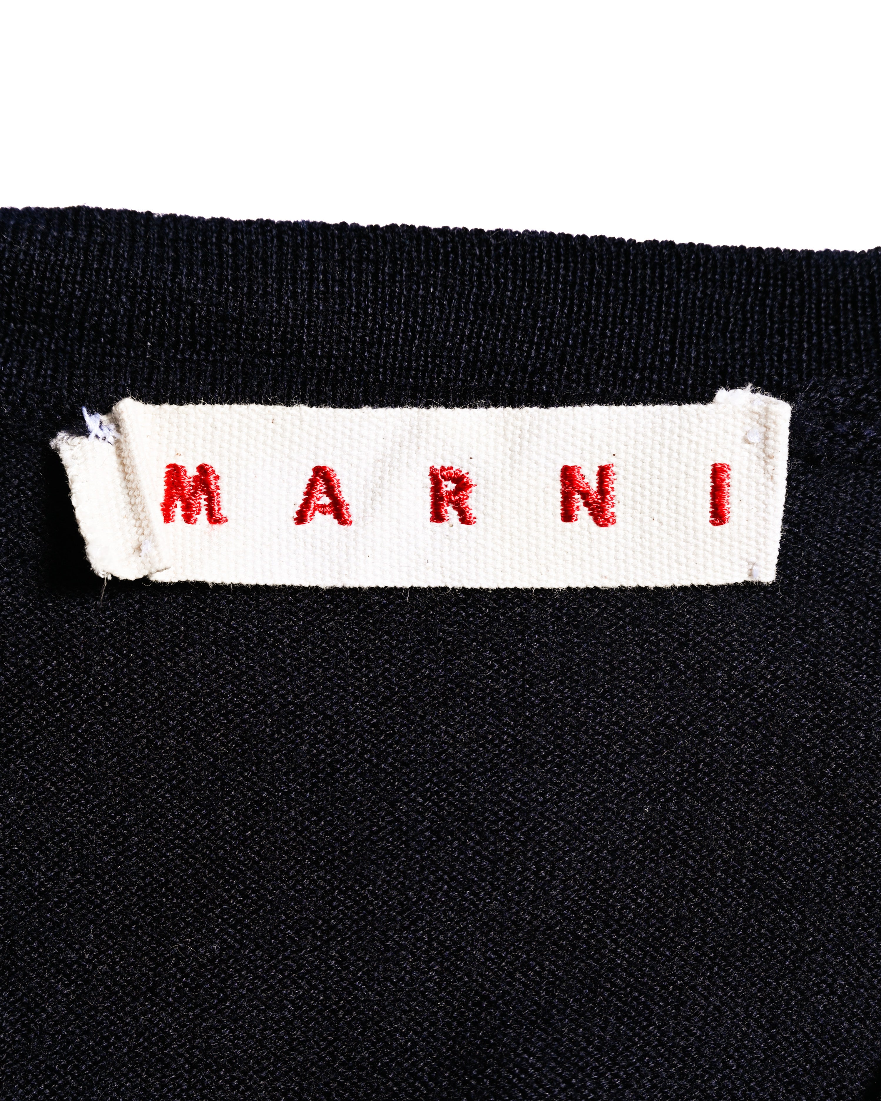 MARNI/ Argyle Pattern Knit Vest Blue×Yellow