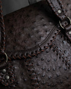 "Vintage JRA standard ostrich leather bag"