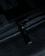 "YVES SAINT LAURENT" Braided stitch design crocodile embossed leather one-handle bag