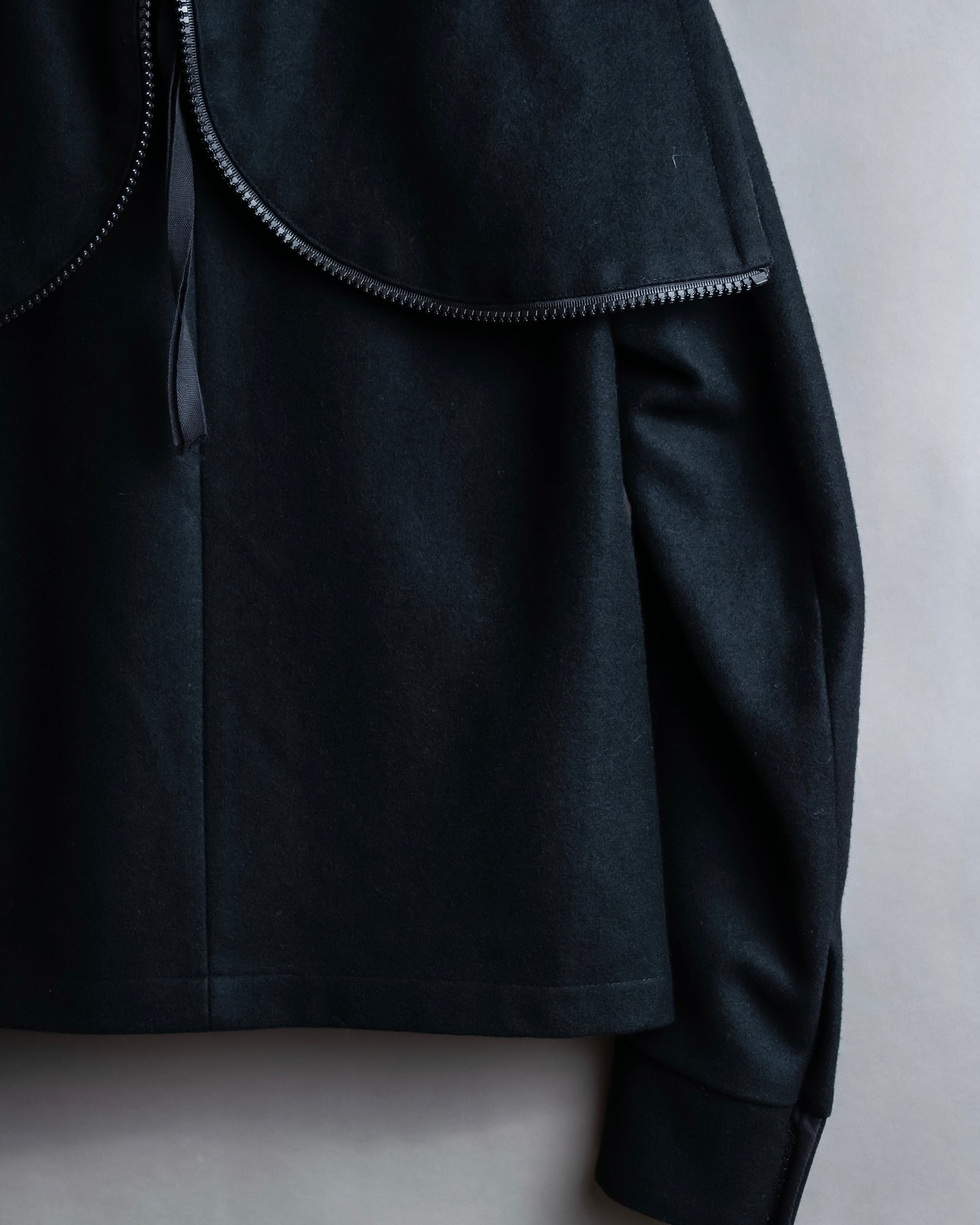 "MM6 MAISON MARGIELA" Wool blend zip up cape collar jacket