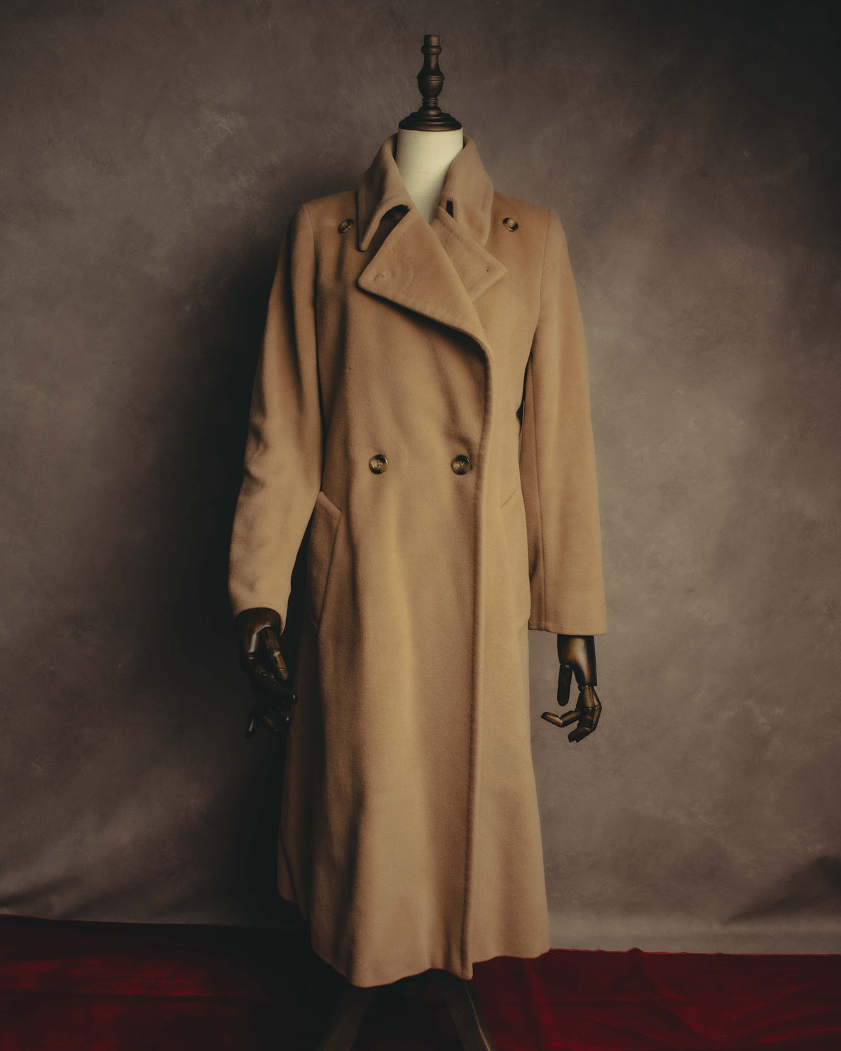 “MaxMara” 90’s-00’s Angora blend double breasted long coat