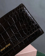 "MIU MIU" Crocodile embossed leather long wallet