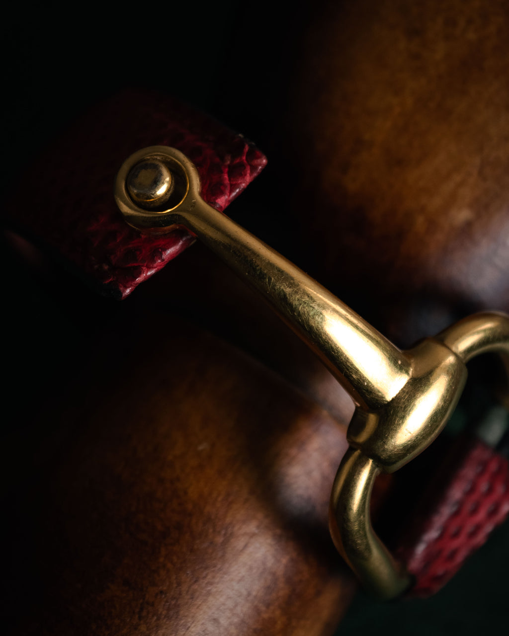 “GUCCI” 90’s-00’s Horsebit lizard leather bangle