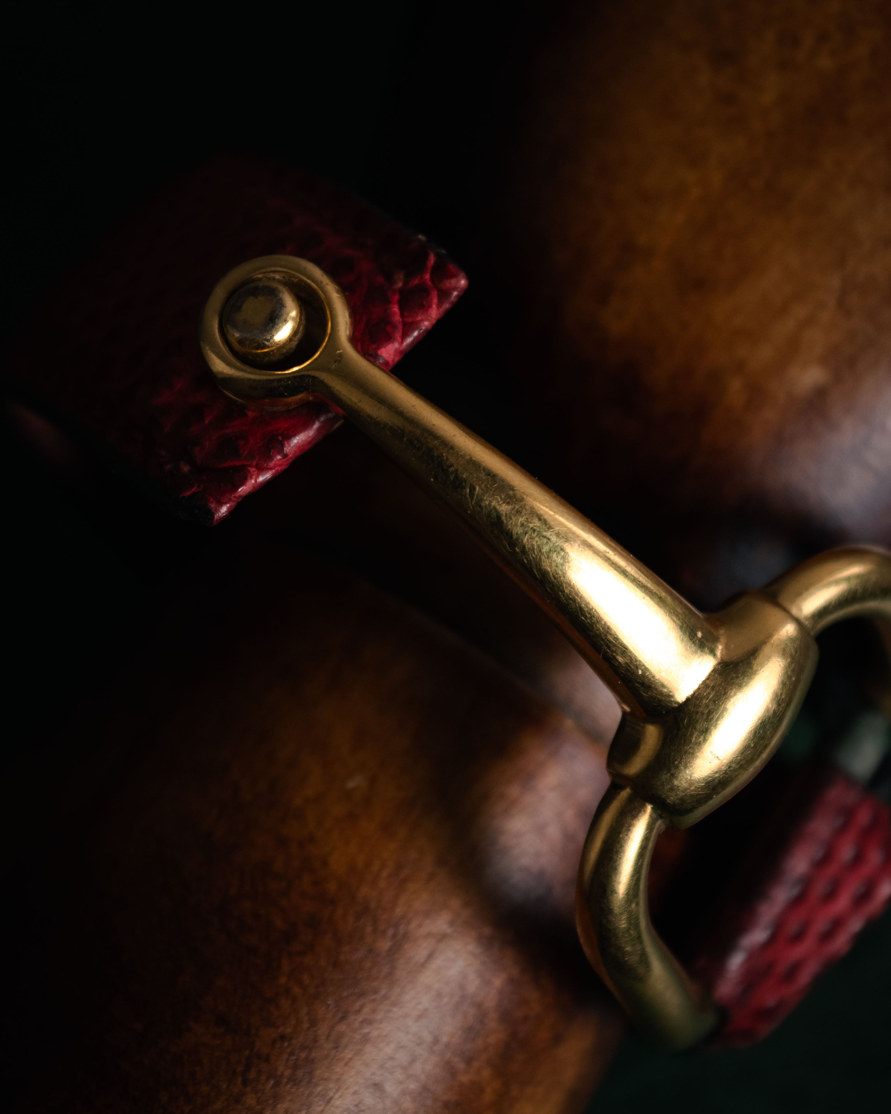 “GUCCI” 90’s-00’s Horsebit lizard leather bangle