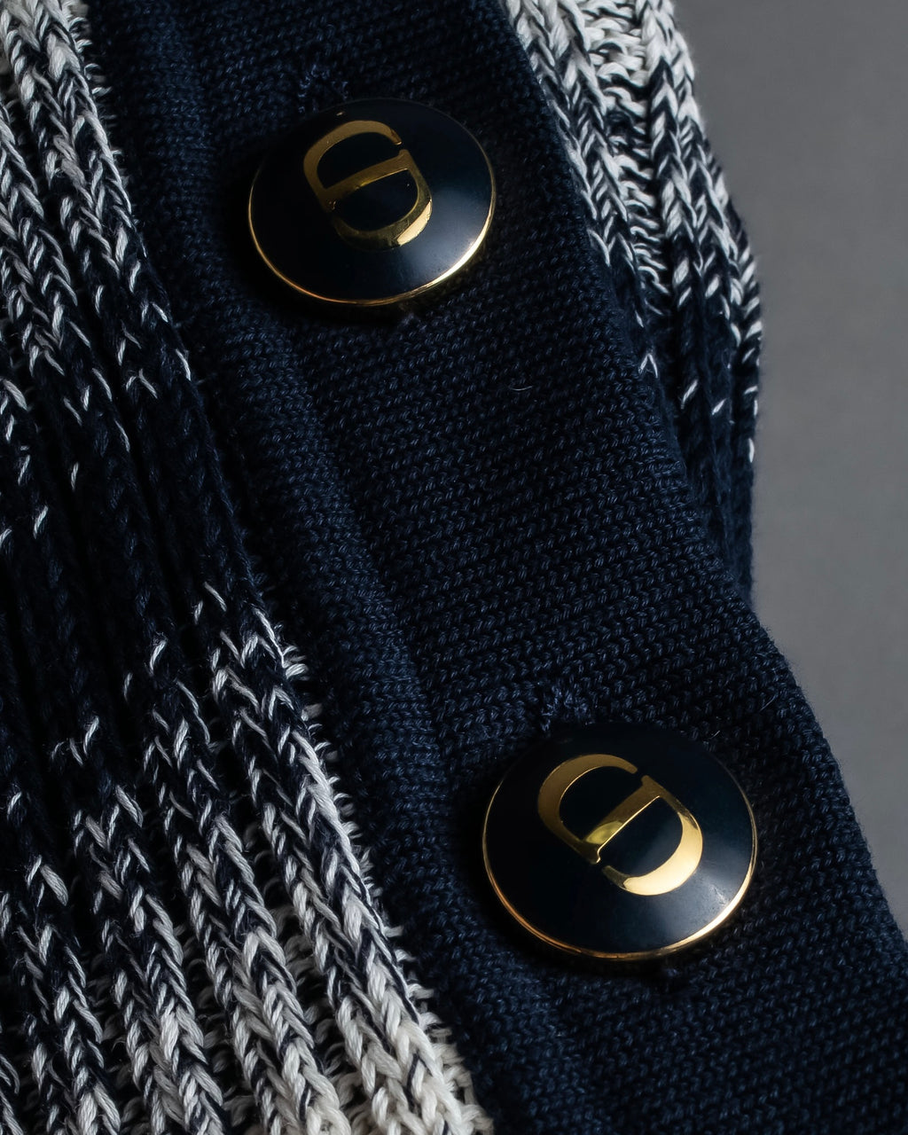 "Christian Dior" Gradient striped irregular neck knit