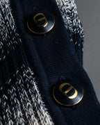 "Christian Dior" Gradient striped irregular neck knit