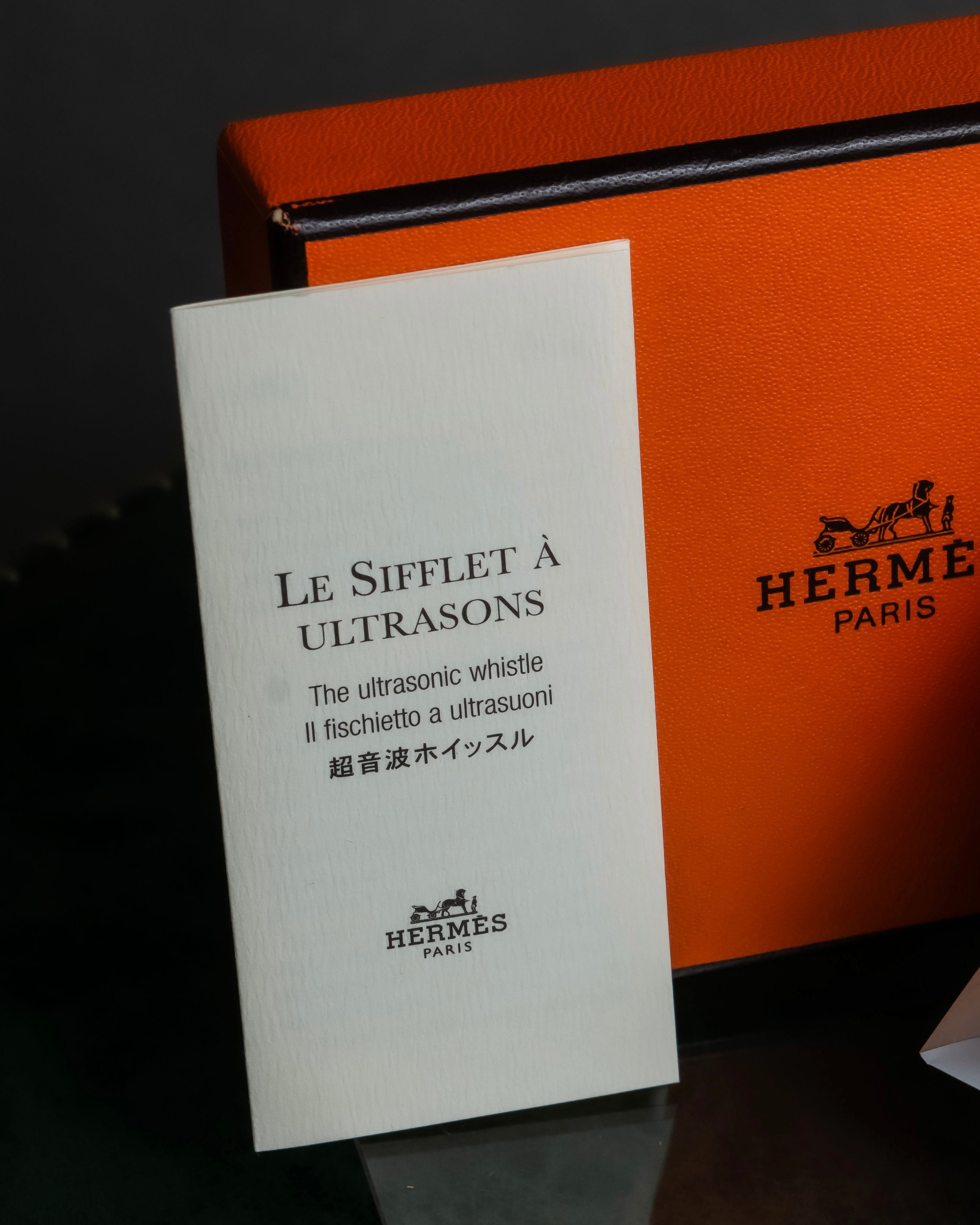 "HERMES" Le Sifflet à Ultrason series whistle motif leather necklace