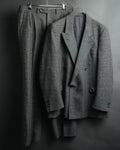 -MOOD MILLÉSIMES- 80’s-90’s Prince of Wales check wool double-breasted setup suit