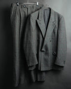-MOOD MILLÉSIMES- 80’s-90’s Prince of Wales check wool double-breasted setup suit