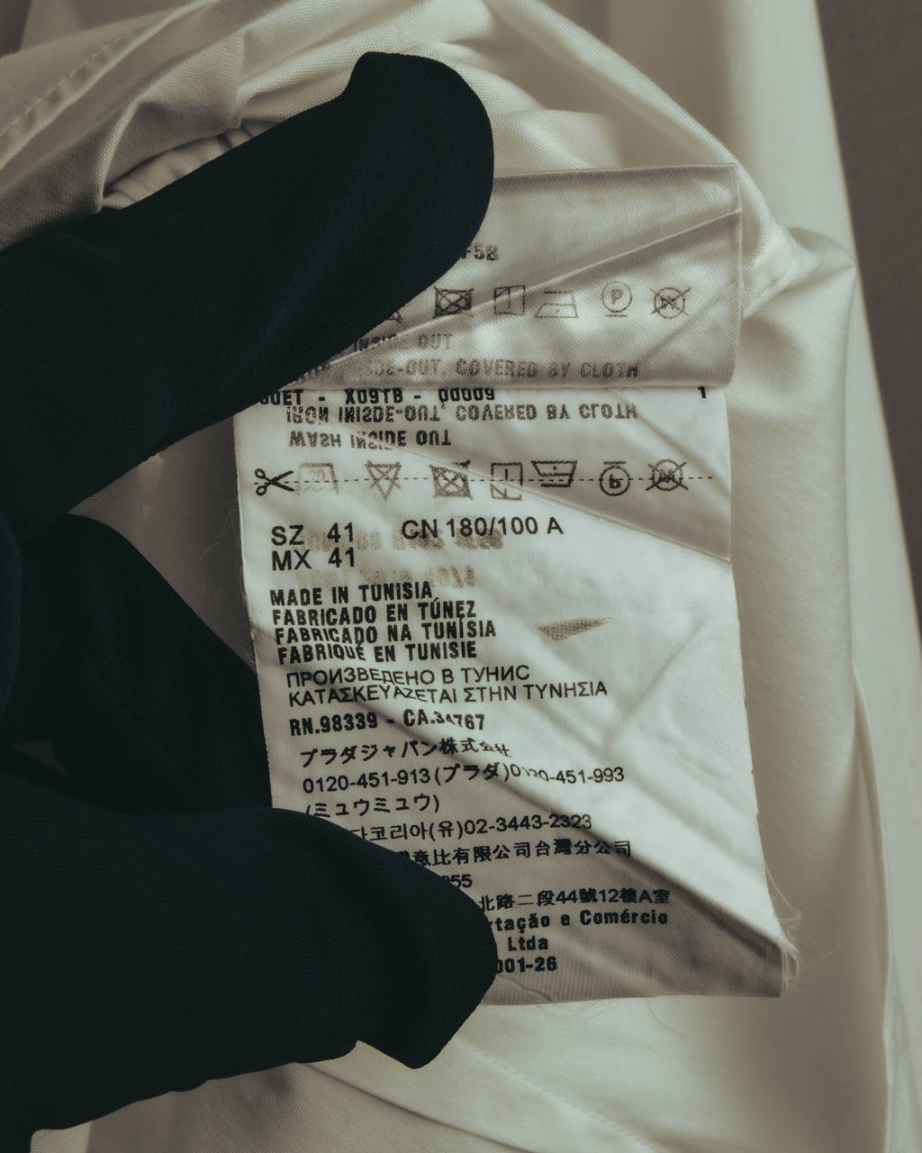 -SPECIAL- "PRADA" 10's-20's Stretch cotton silk-touch dress shirt