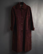 -SPECIAL- "GUCCI" 70’s Suede leather round collar coat