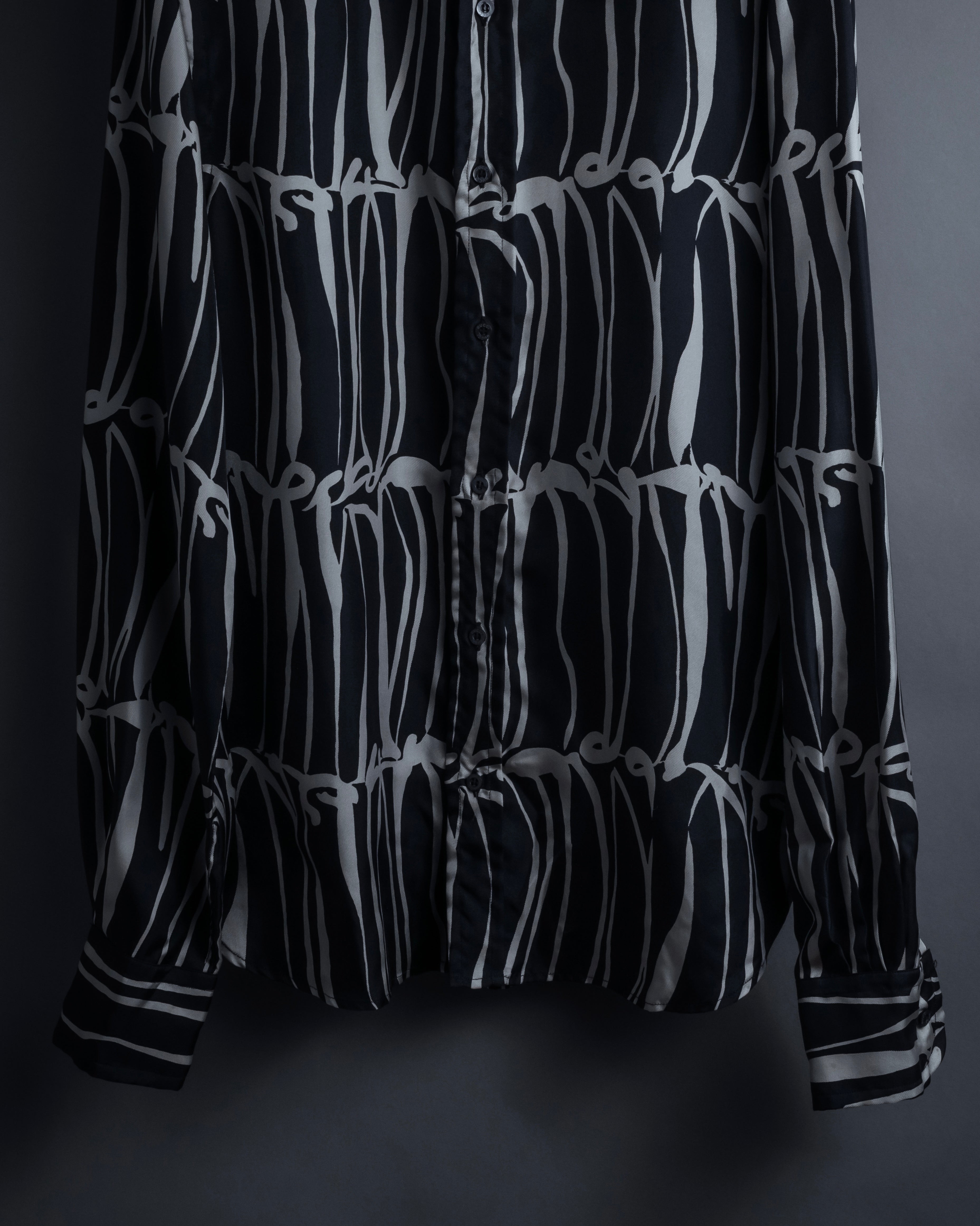"GUCCI" Handwritten calligraphy pattern silk shirt