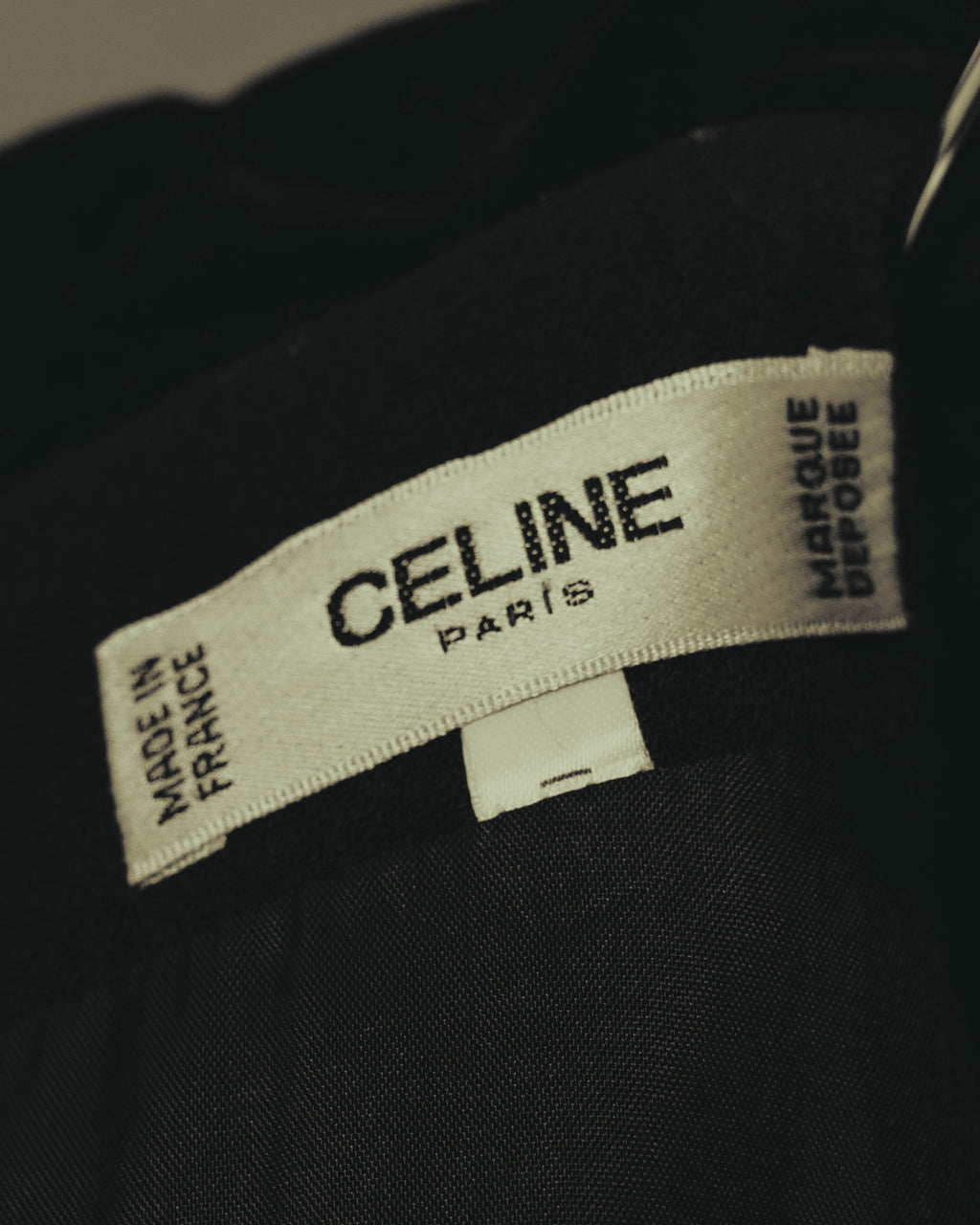 "CELINE" 80's Velvet collar maxi coat dress