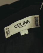"CELINE" 80's Velvet collar maxi coat dress