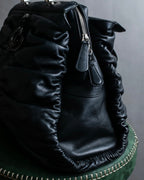 "Christian Dior" Karenina gathered design leather handbag