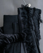 "COMME des GARCONS" Ruffle & tulle asymmetrical docking sarouel slacks