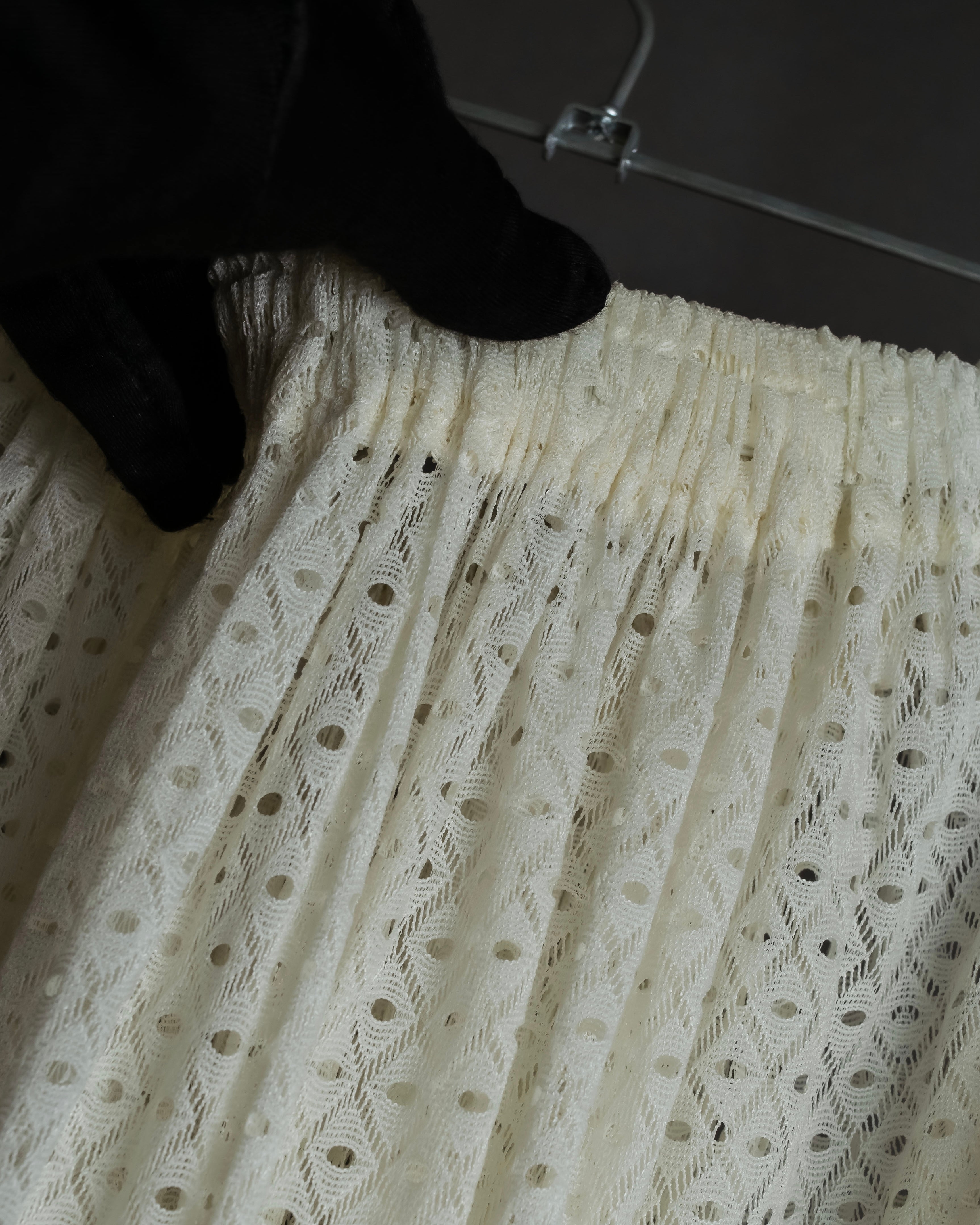 "YOHJI YAMAMOTO" 1992SS eyelet cutwork lace design long skirt