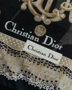 “Christian Dior” 90’s-00’s Romantic dot floral handkerchief scarf