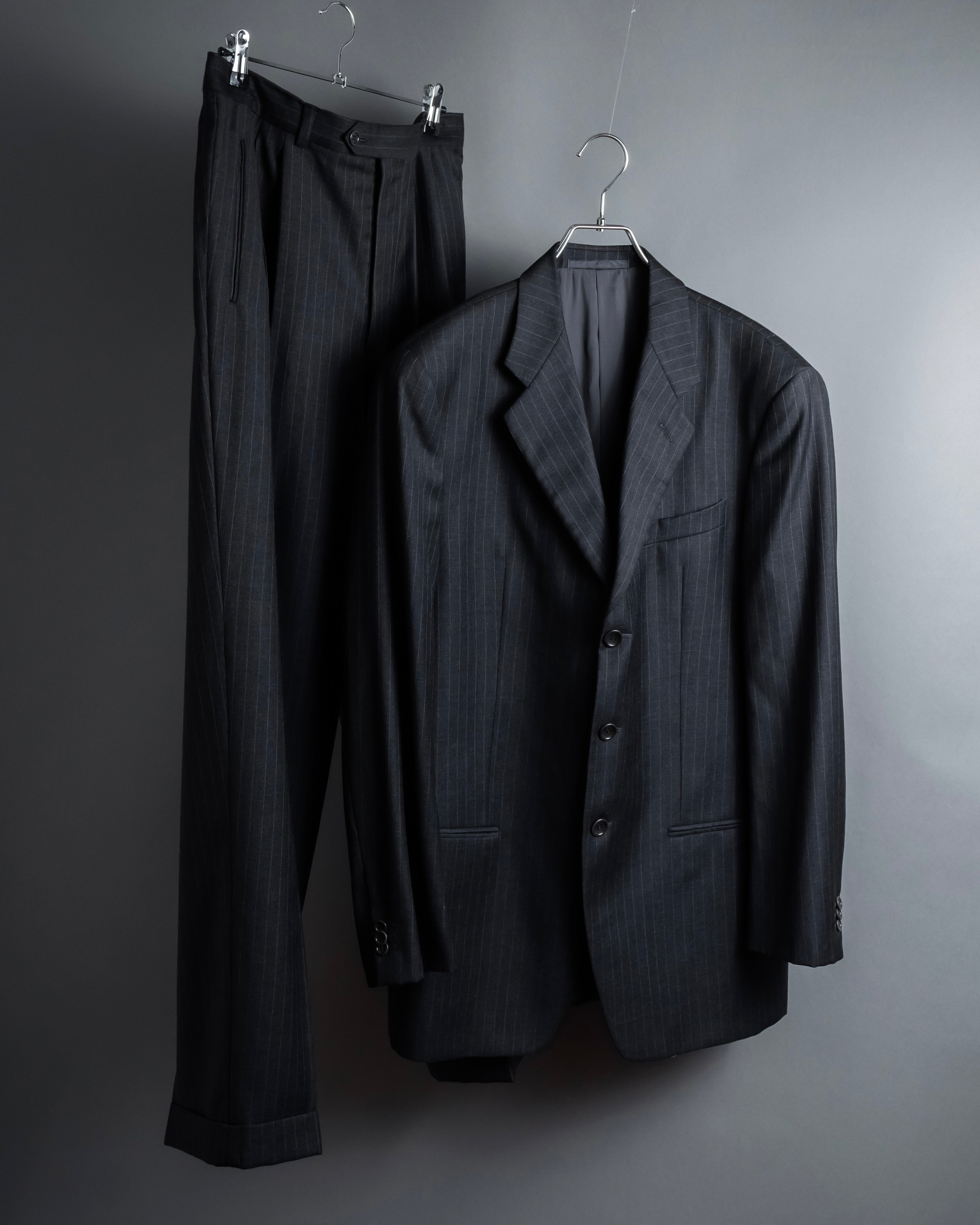"ARMANI COLLEZIONI" Deep charcoal pinstripe set up