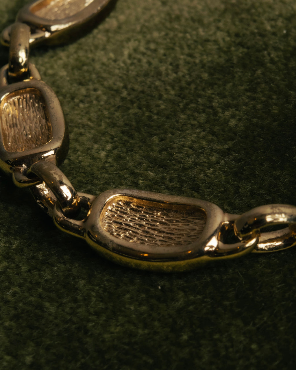"Christian Dior" 70's-80's Two-tone gold and charcoal link bracelet