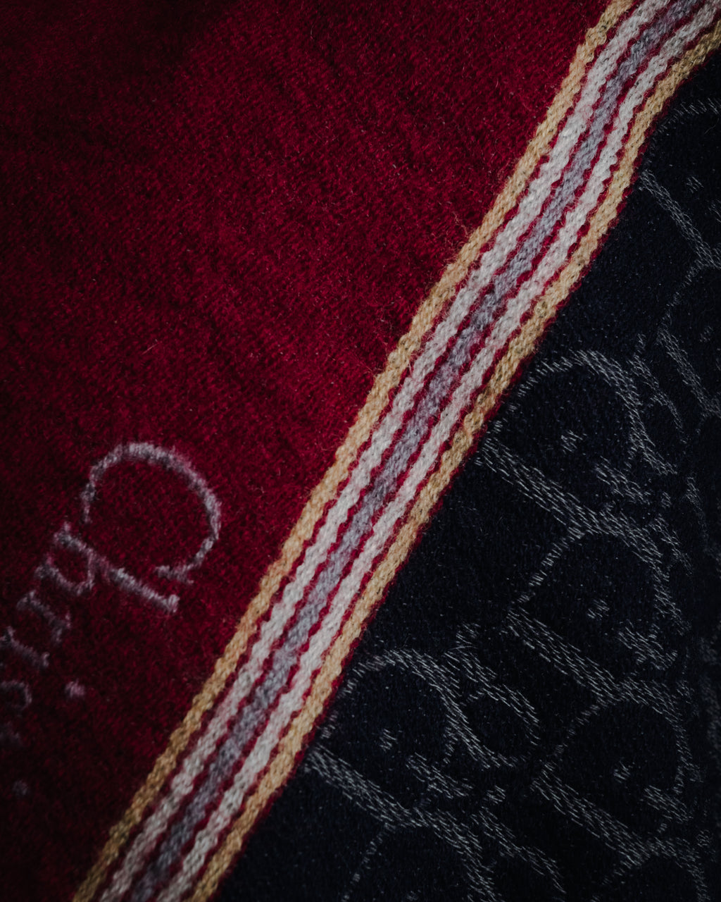 "Christian Dior" 70’s-80’s oblique jacquard merino wool stole