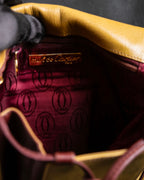 "Cartier" Mast series bicolor piping design shoulder bag