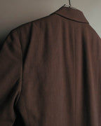 "Salvatore Ferragamo" 90's Shoe-motif gold button wool tailored jacket