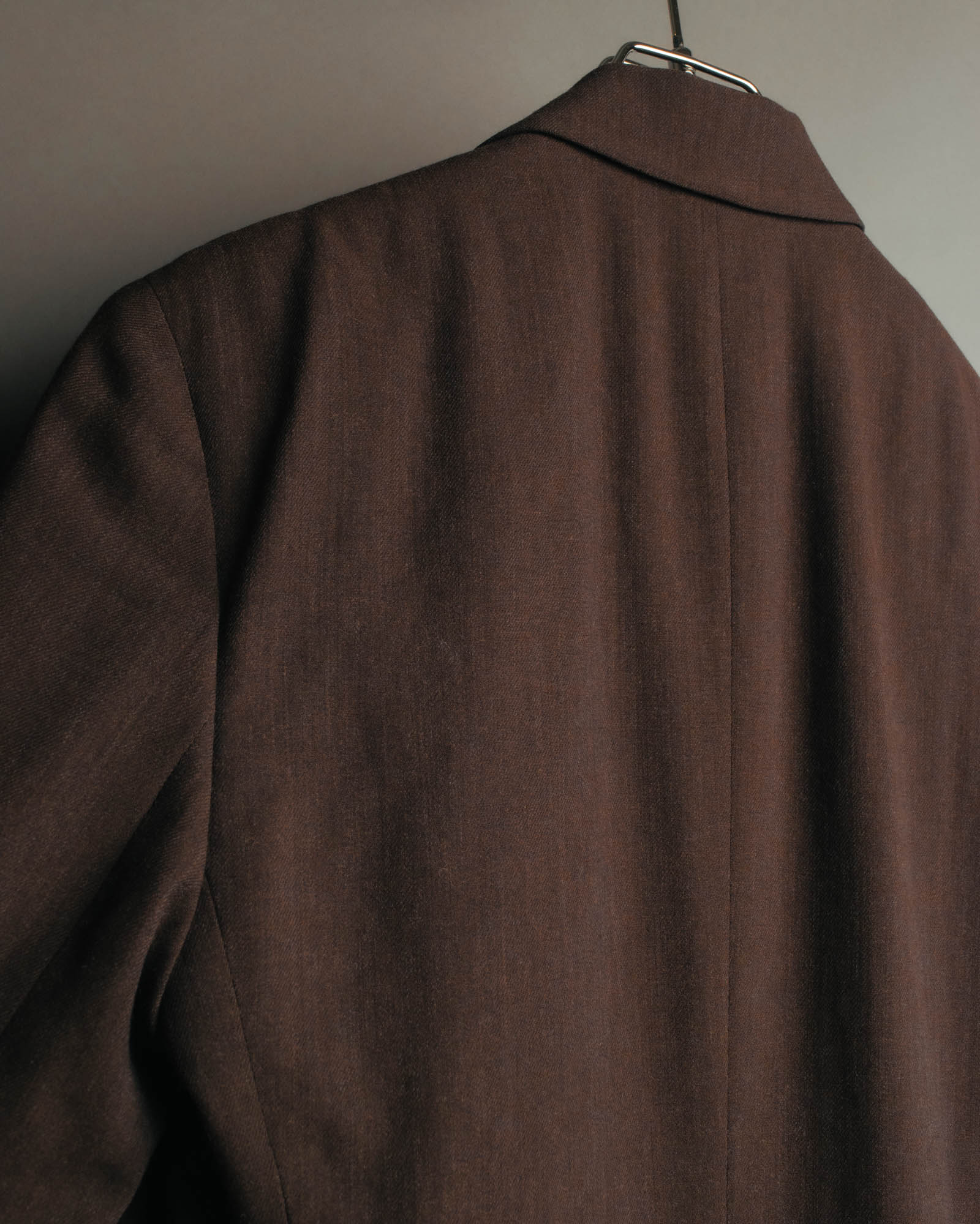 "Salvatore Ferragamo" 90's Shoe-motif gold button wool tailored jacket
