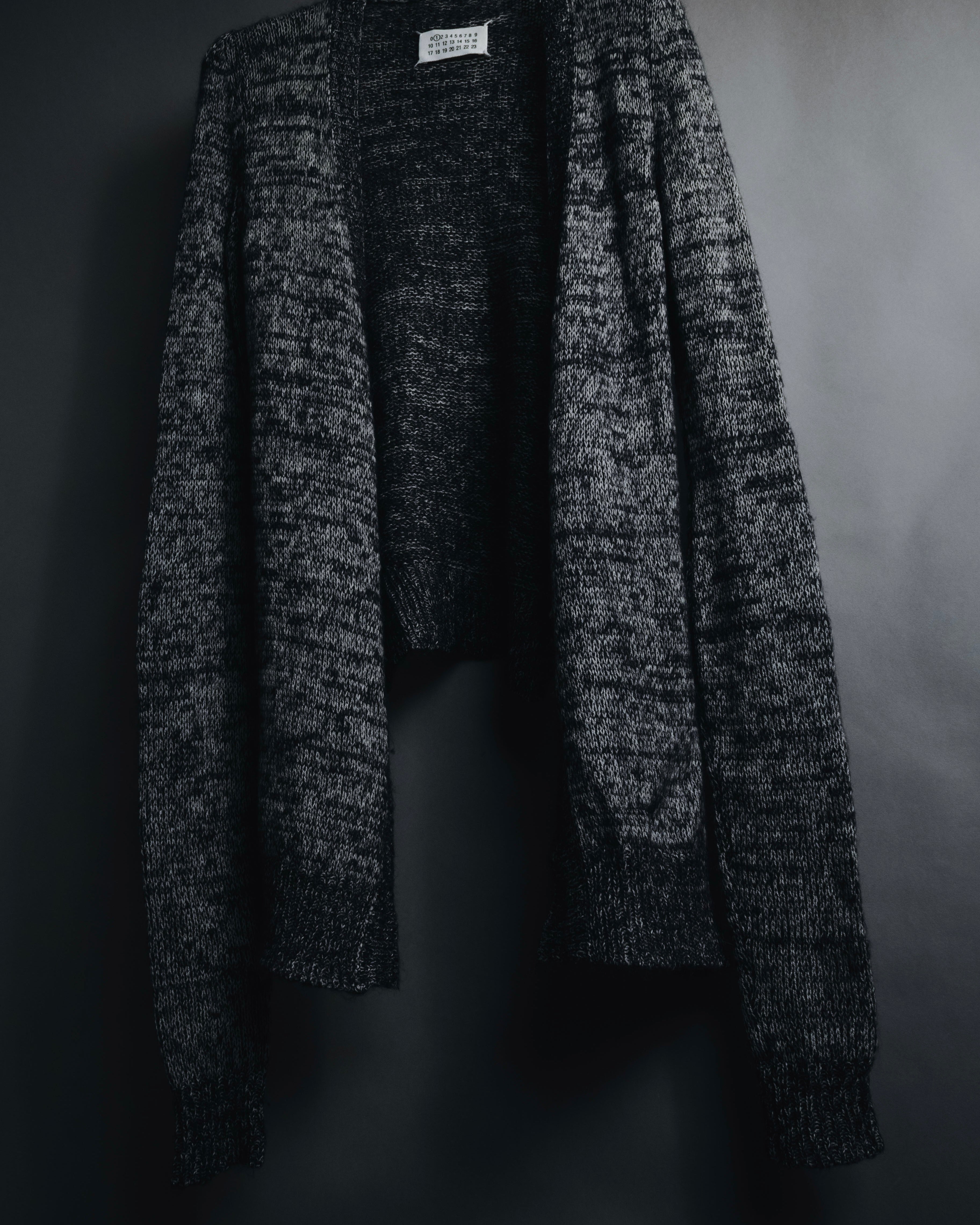 "Maison Martin Margiela" 2011AW deconstructed melange mohair wool cardigan