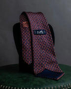 "HERMES" Rabbit motif silk necktie