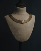 "Christian Dior" 80’s wide mesh pavé bar necklace