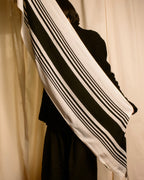 "GUCCI" 90's-00's Line fringe design two-tone long stole