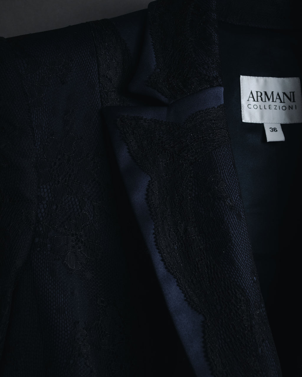 "ARMANI COLLEZIONI" Sheer lace layered tailored jacket