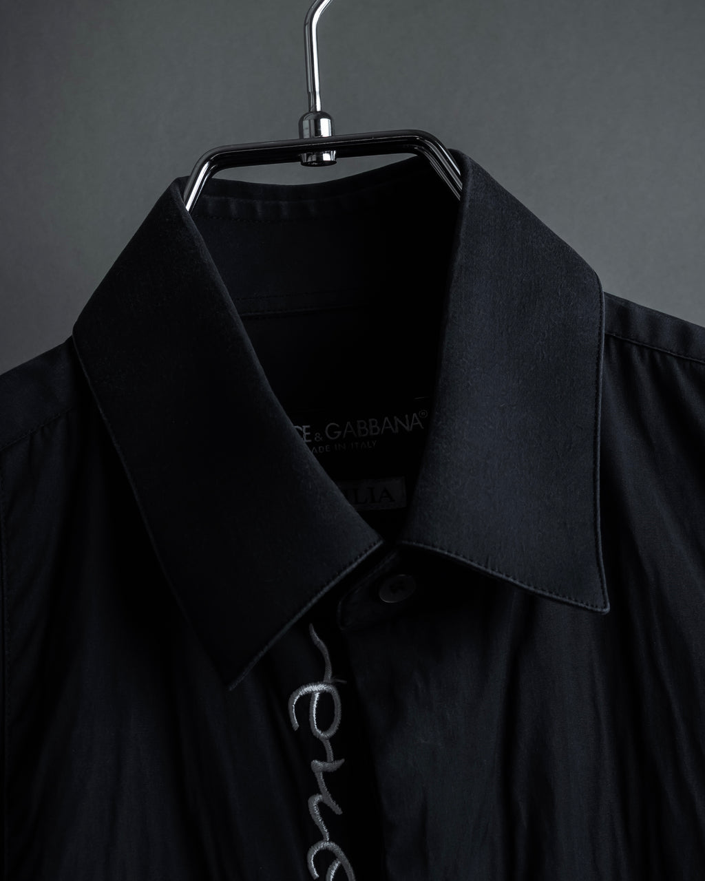 "Dolce & Gabbana" Logo embroidered tie design dress shirt