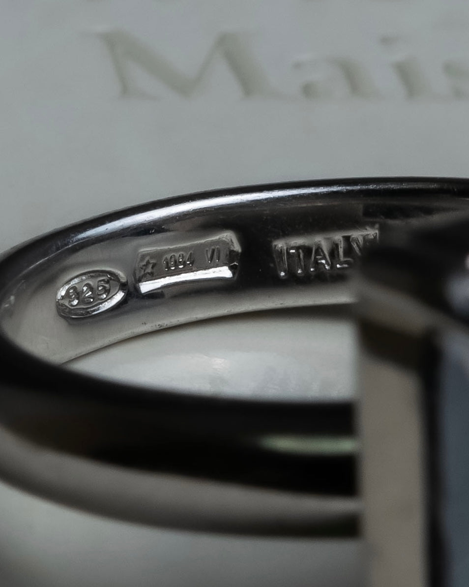 "Maison Martin Margiela" Crystal cut head motif ring＆bangle combination set