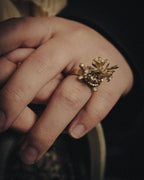 “DIOR” 2010’s sculptural turtle floral motif ring