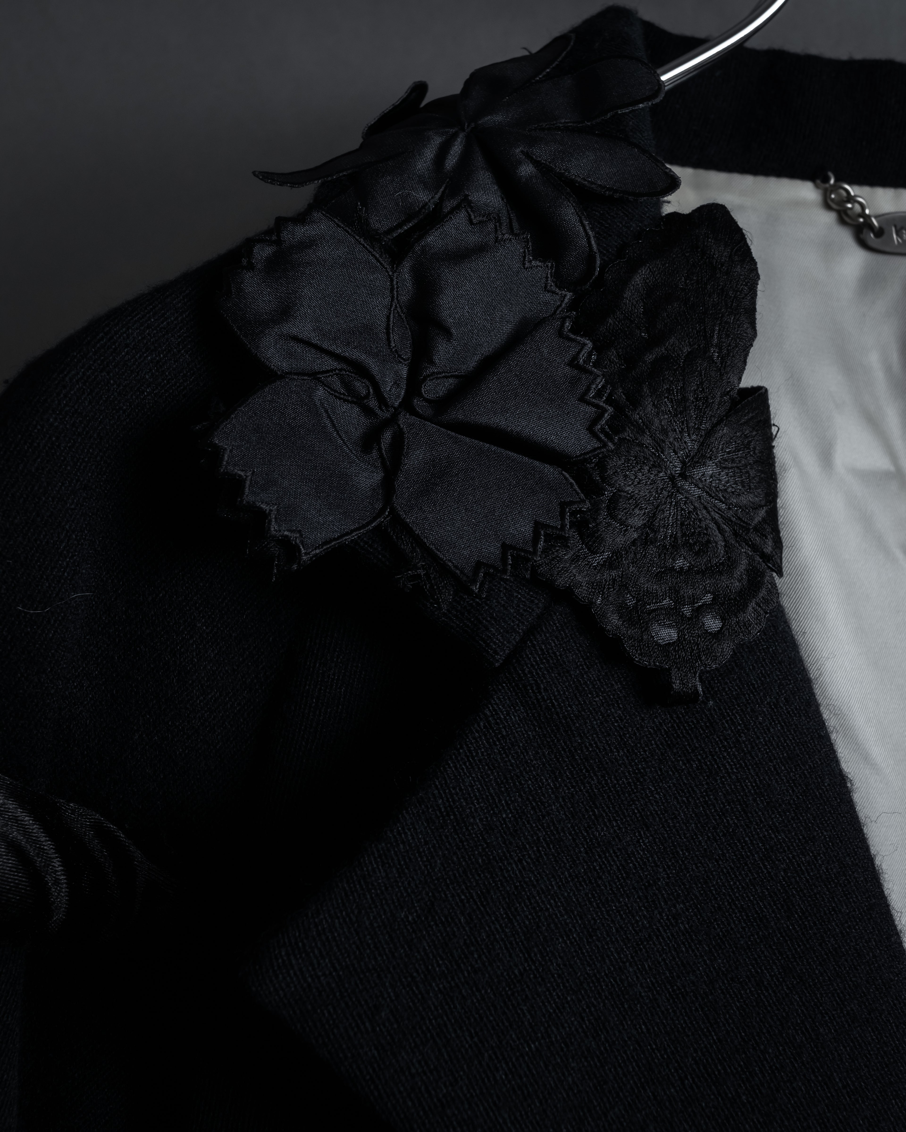 “KEITA MARUYAMA” Floral appliqué one-button chelsea coat