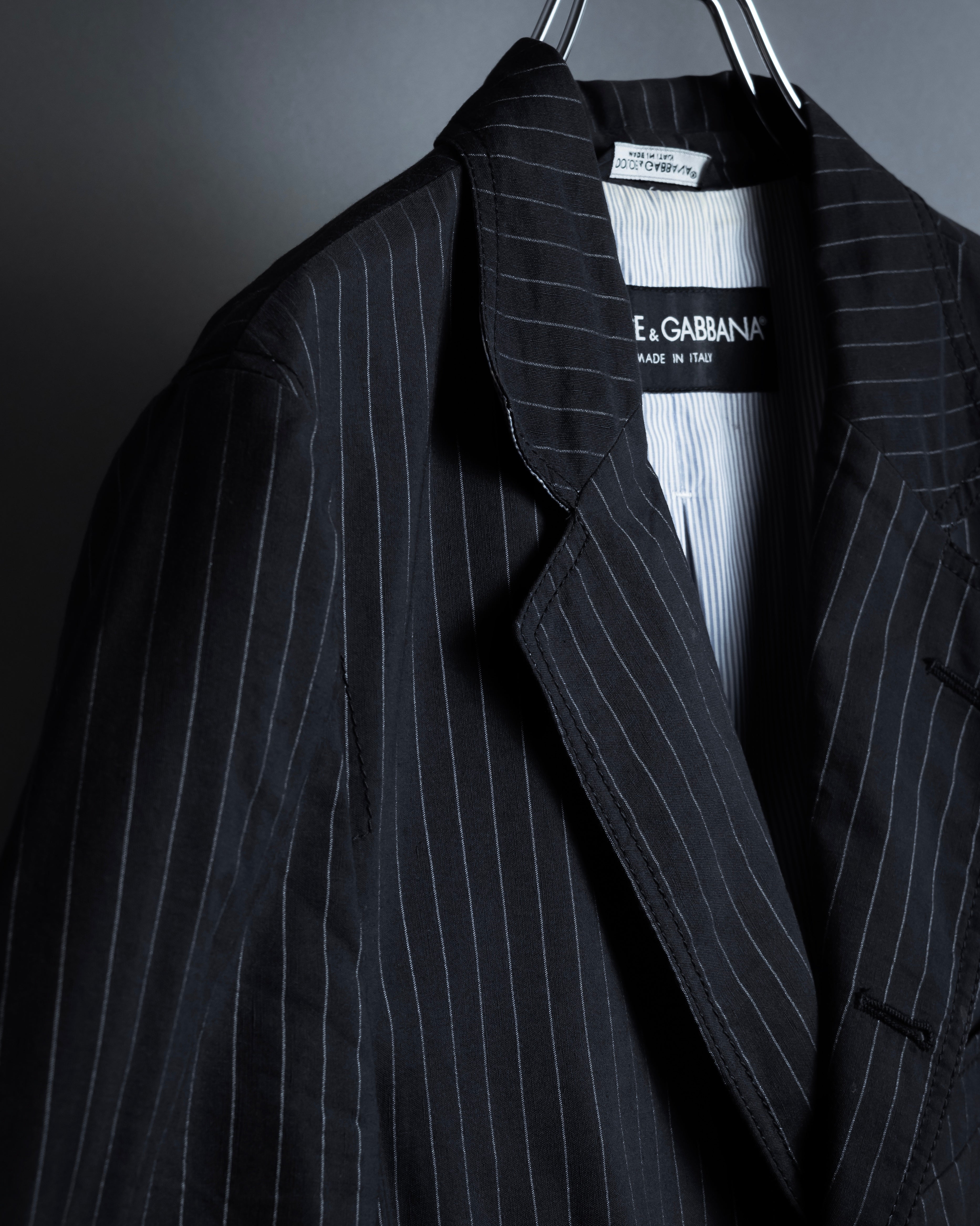 "Dolce & Gabbana" Collar switching design pinstripe pattern tailored jacket