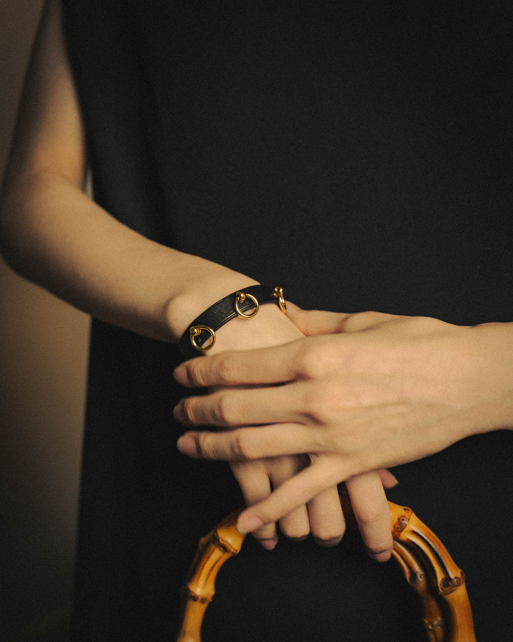 –SPECIAL– “HERMÈS” 10’s Mini dog anneaux triple ring leather bracelet
