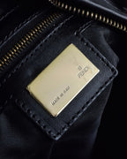"FENDI" Gold metal gatherd design leather one-shoulder bag