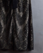 "VALENTINO" Lace layered ribbon design sleeveless dress