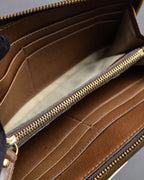 "Chloe" Fleur motif design leather long wallet