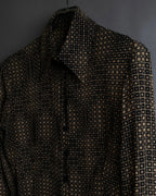 "FENDI" Geometric pattern logo printed shirt