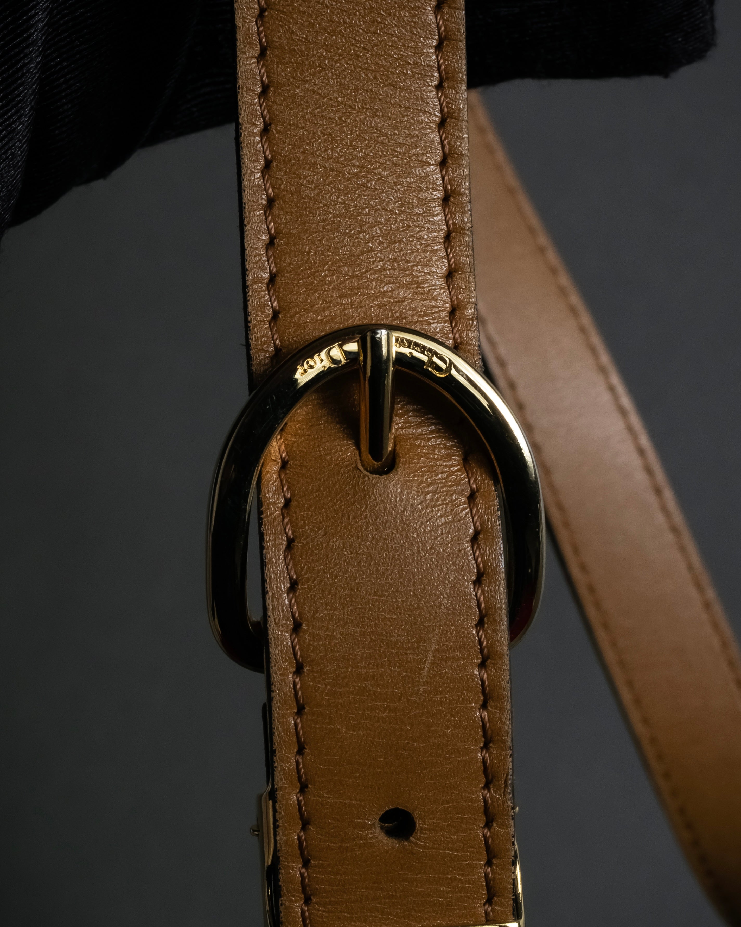 "Christian Dior" 80’s-90’s equestrian grain leather shoulder bag